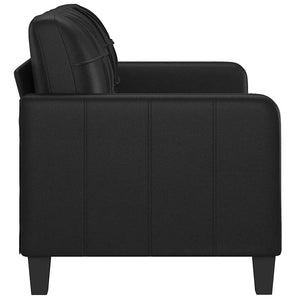 Schwarzes Kunstleder 2-Sitzer Sofa 140cm