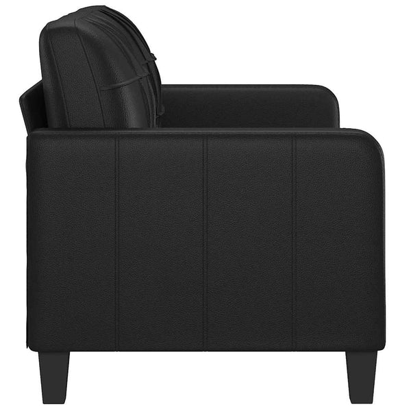 Schwarzes Kunstleder 2-Sitzer Sofa 140cm