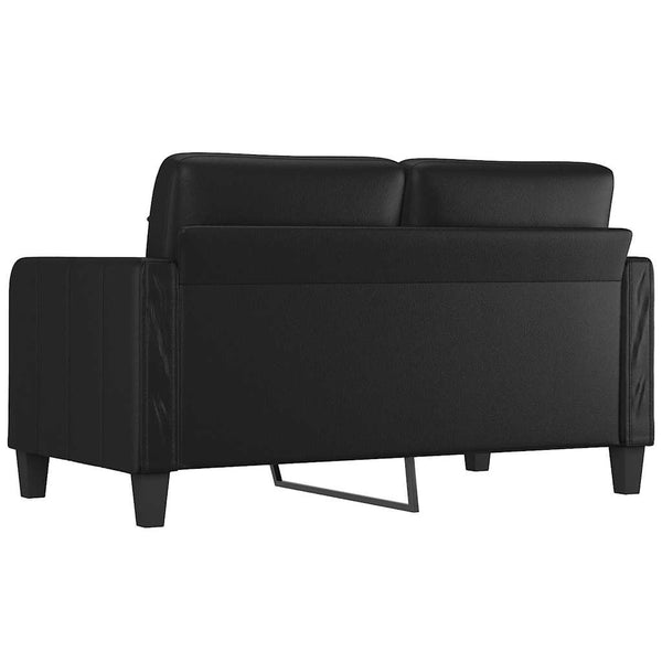 Schwarzes Kunstleder 2-Sitzer Sofa 140cm