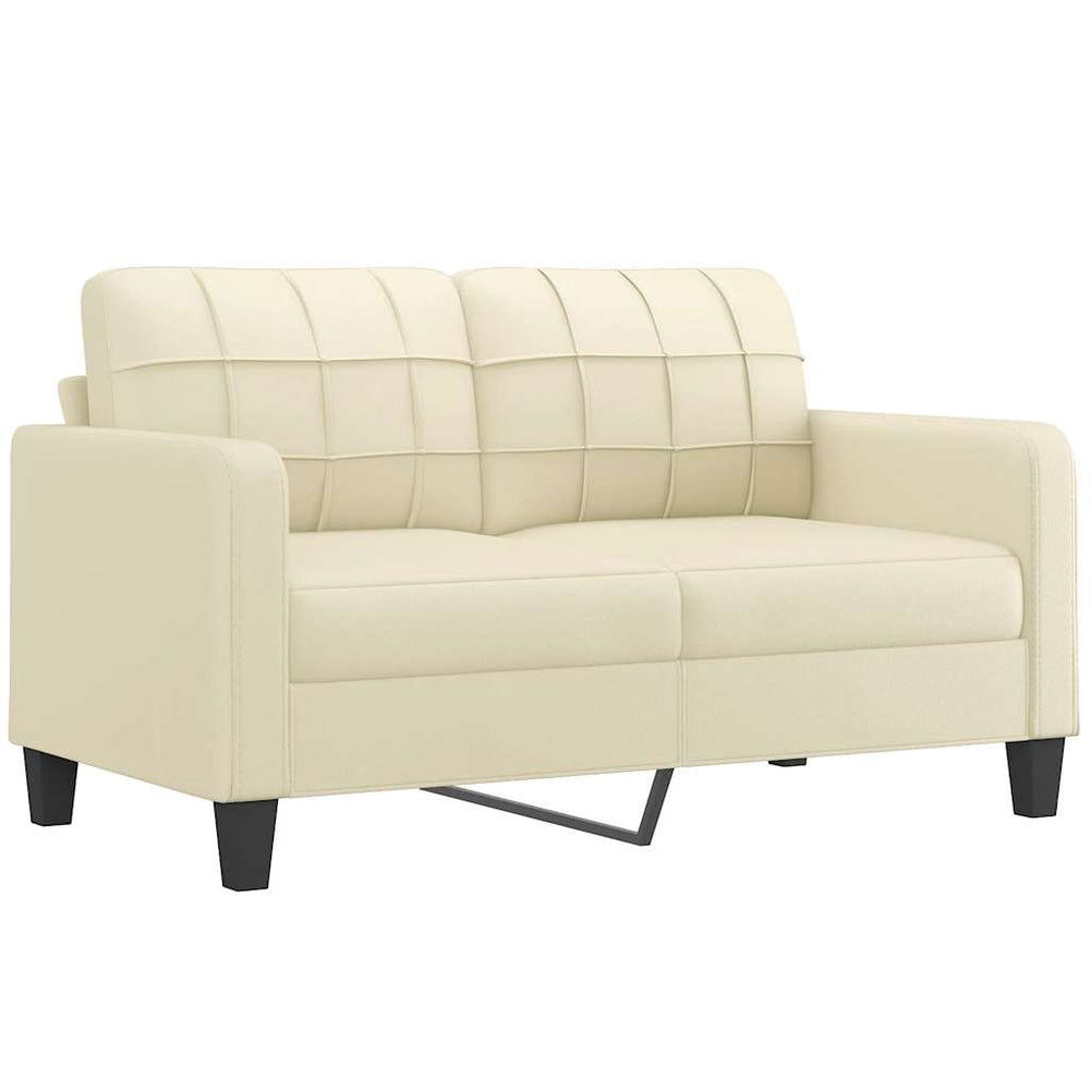2-Sitzer Sofa Creme Kunstleder 140cm