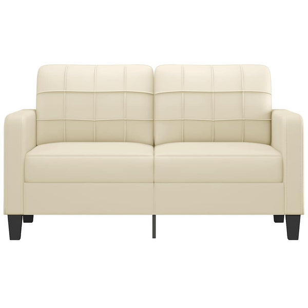 2-Sitzer Sofa Creme Kunstleder 140cm