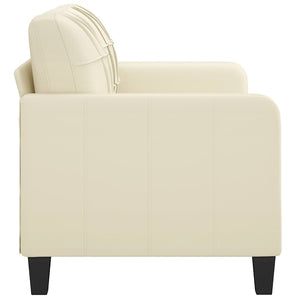 2-Sitzer Sofa Creme Kunstleder 140cm