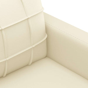 2-Sitzer Sofa Creme Kunstleder 140cm