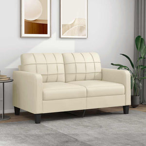 2-Sitzer Sofa Creme Kunstleder 140cm
