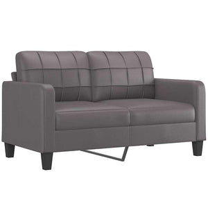 Graues 2-Sitzer Sofa Kunstleder 140cm