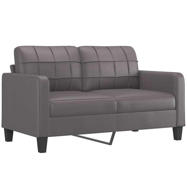 Graues 2-Sitzer Sofa Kunstleder 140cm