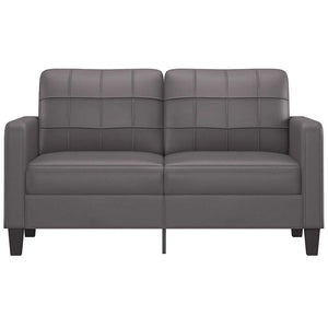 Graues 2-Sitzer Sofa Kunstleder 140cm