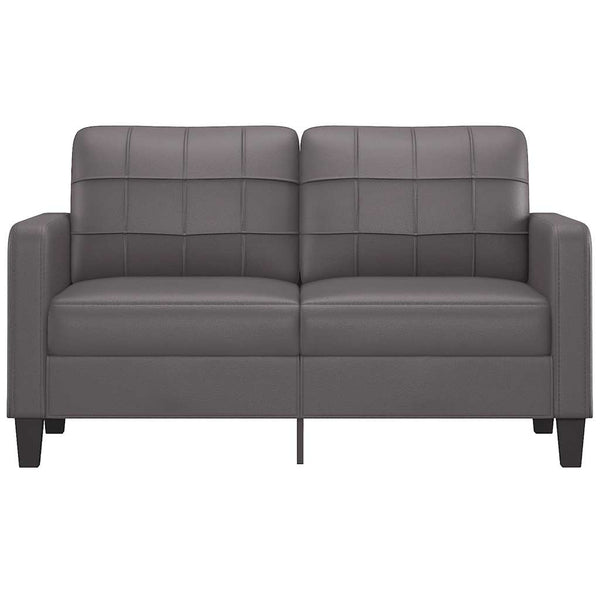 Graues 2-Sitzer Sofa Kunstleder 140cm