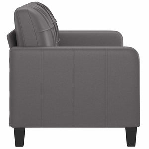 Graues 2-Sitzer Sofa Kunstleder 140cm