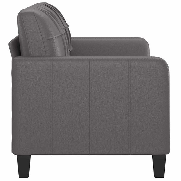Graues 2-Sitzer Sofa Kunstleder 140cm