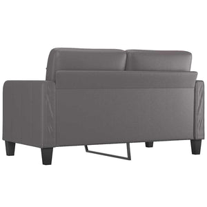 Graues 2-Sitzer Sofa Kunstleder 140cm