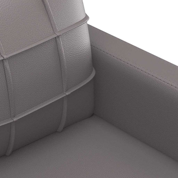 Graues 2-Sitzer Sofa Kunstleder 140cm