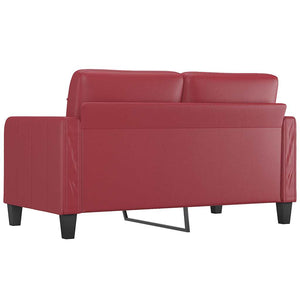 Weinrotes 2-Sitzer Sofa Kunstleder 140 cm