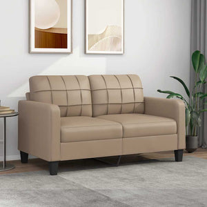2-Sitzer Sofa Cappuccino-Braun Kunstleder 140cm