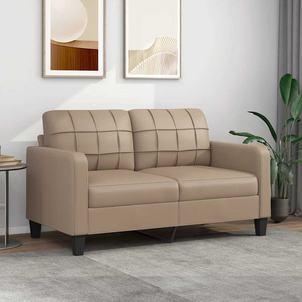 2-Sitzer Sofa Cappuccino-Braun Kunstleder 140cm