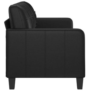 Schwarzes 3-Sitzer Sofa Kunstleder 180 cm