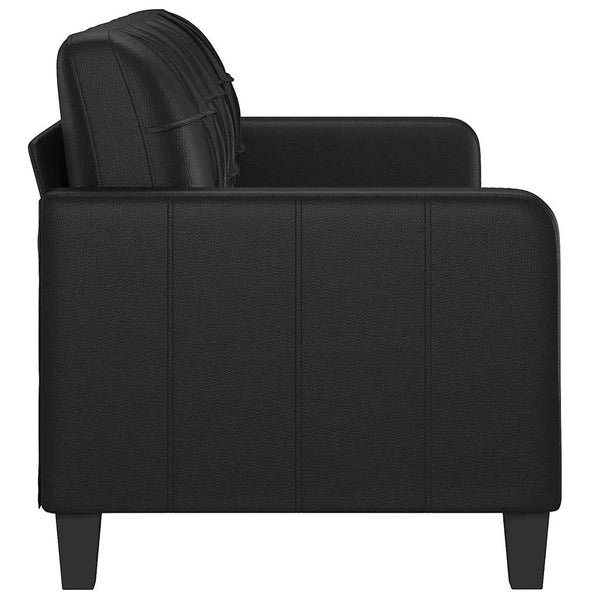 Schwarzes 3-Sitzer Sofa Kunstleder 180 cm