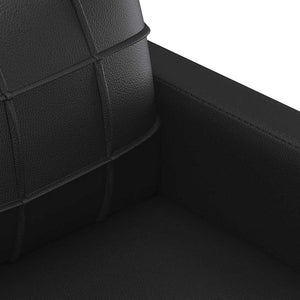 Schwarzes 3-Sitzer Sofa Kunstleder 180 cm