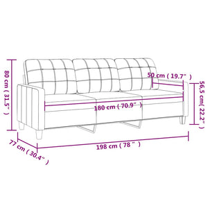 Schwarzes 3-Sitzer Sofa Kunstleder 180 cm