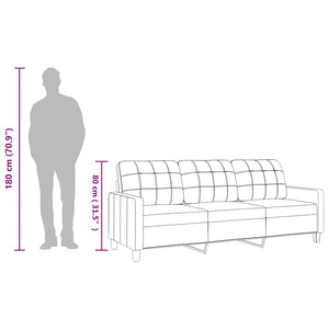 Schwarzes 3-Sitzer Sofa Kunstleder 180 cm