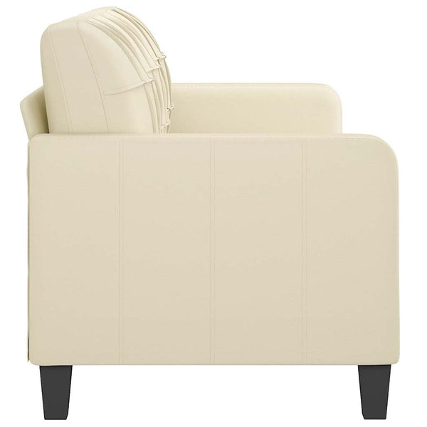 3-Sitzer Sofa Creme Kunstleder 180cm