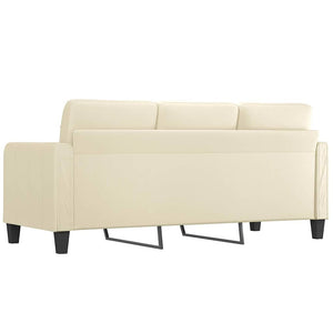 3-Sitzer Sofa Creme Kunstleder 180cm