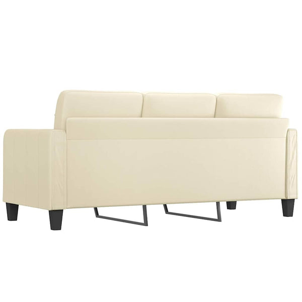 3-Sitzer Sofa Creme Kunstleder 180cm