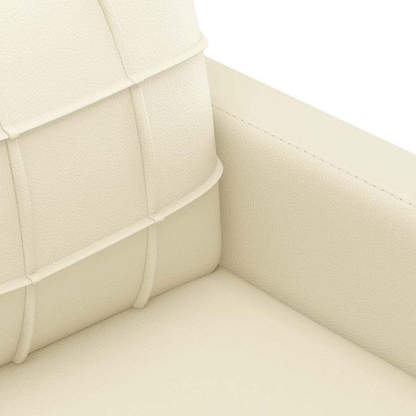 3-Sitzer Sofa Creme Kunstleder 180cm