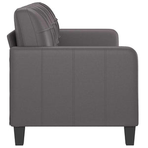 Graues 3-Sitzer Sofa Kunstleder 180 cm