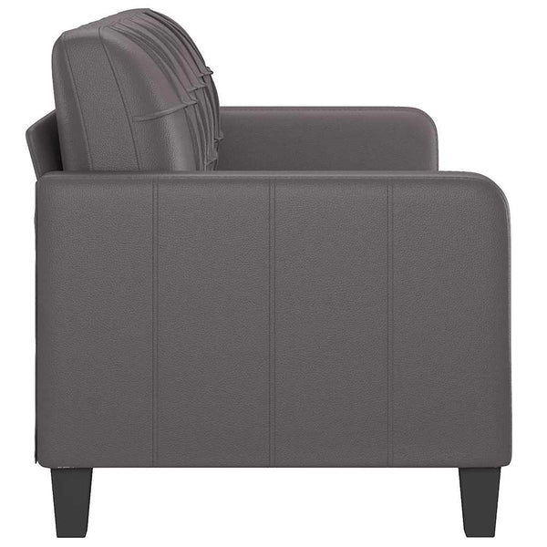 Graues 3-Sitzer Sofa Kunstleder 180 cm