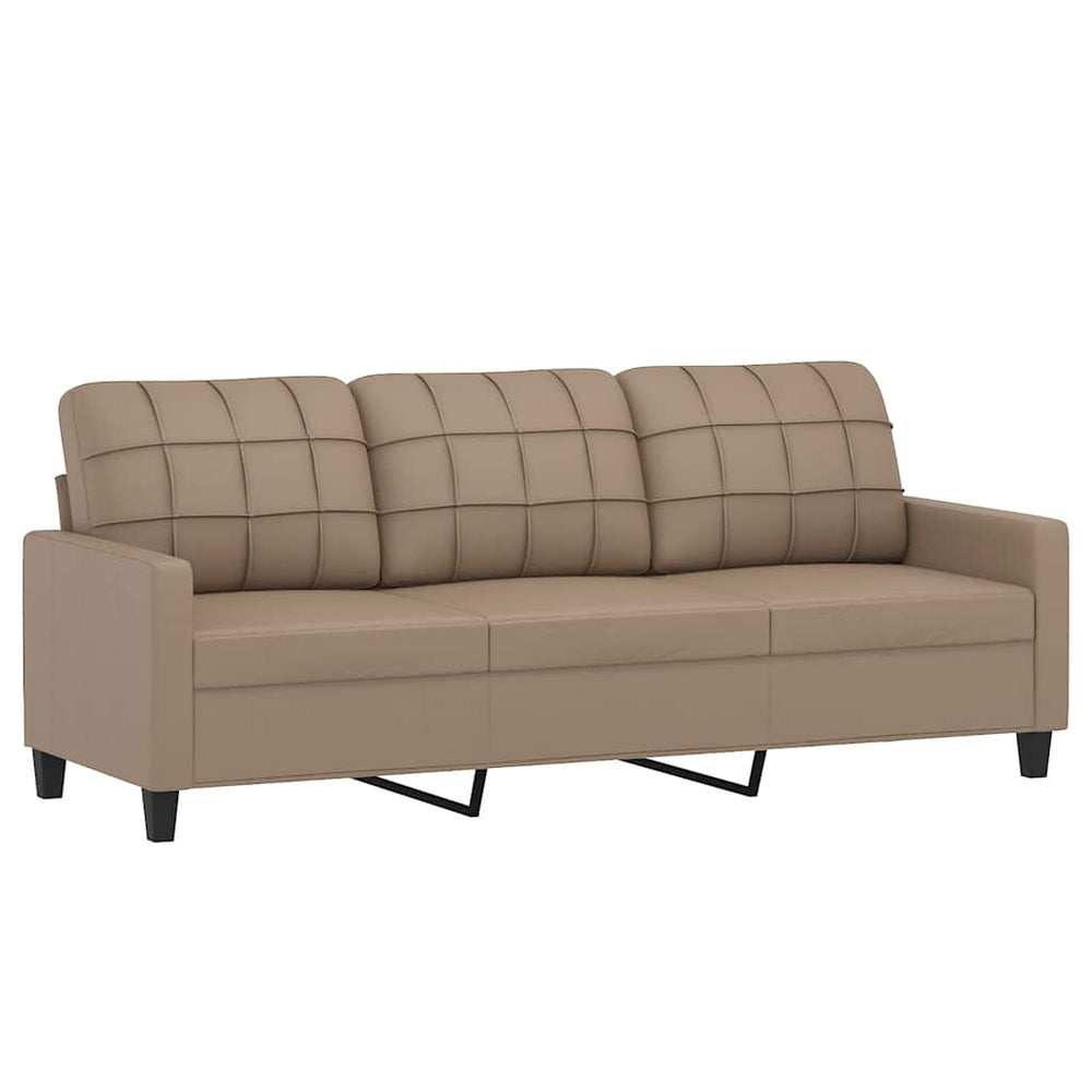 3-Sitzer Sofa Cappuccino-Braun Kunstleder 180 cm