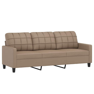 3-Sitzer Sofa Cappuccino-Braun Kunstleder 180 cm