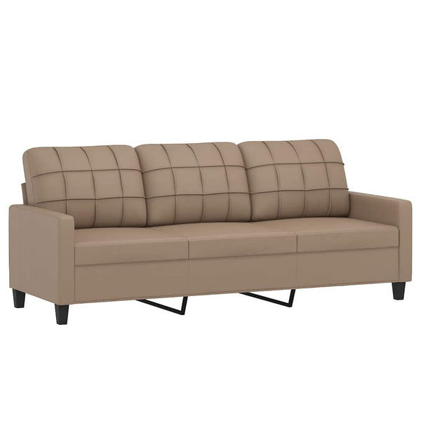3-Sitzer Sofa Cappuccino-Braun Kunstleder 180 cm