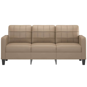 3-Sitzer Sofa Cappuccino-Braun Kunstleder 180 cm