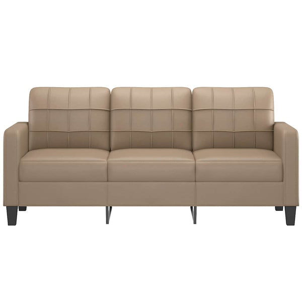 3-Sitzer Sofa Cappuccino-Braun Kunstleder 180 cm