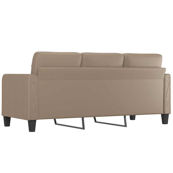 3-Sitzer Sofa Cappuccino-Braun Kunstleder 180 cm