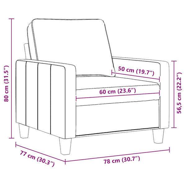 Sessel Creme Stoff 60 cm