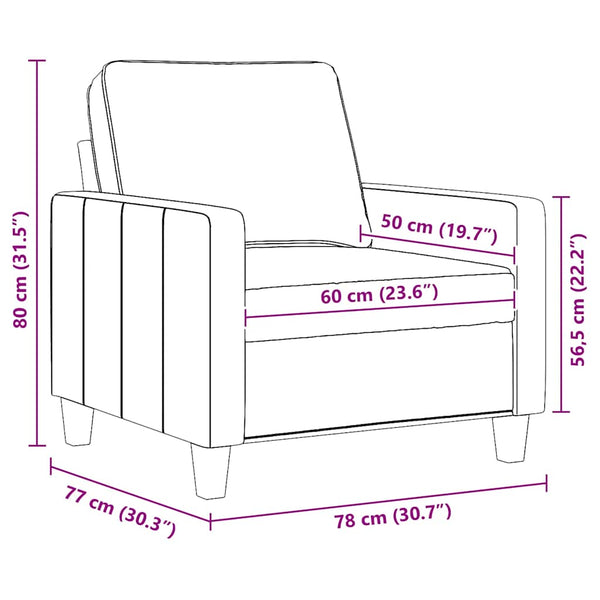vidaXL Fauteuil marron 60 cm Tissu