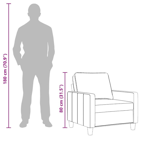 vidaXL Armchair Wine Red 60 cm Fabric