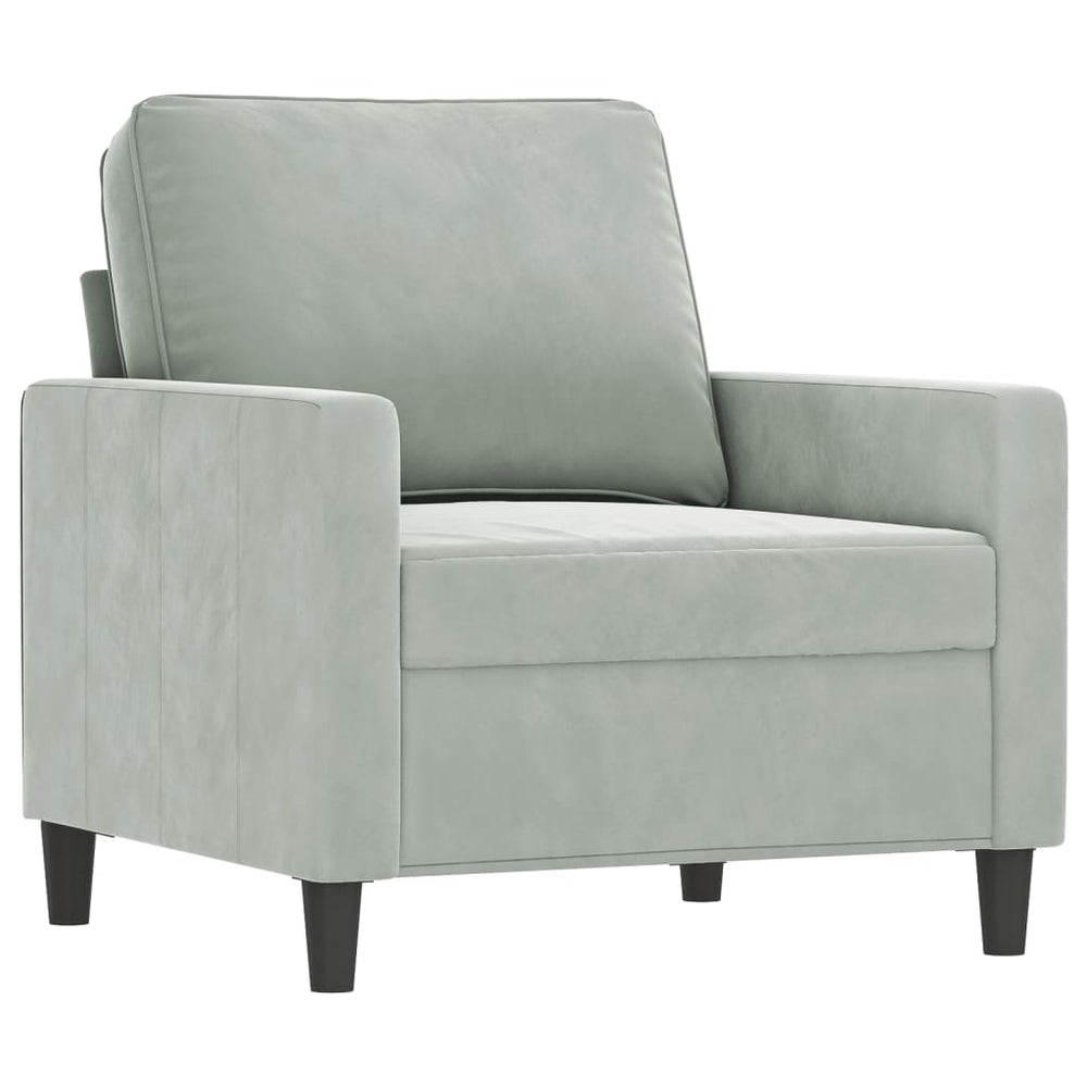 vidaXL Armchair Light Grey 60 cm Velvet