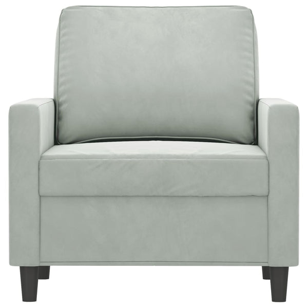 vidaXL Armchair Light Grey 60 cm Velvet