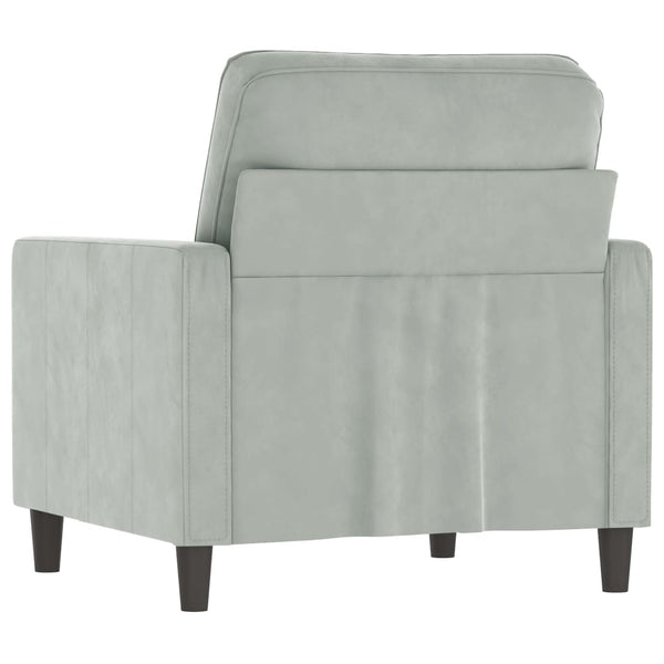 vidaXL Armchair Light Grey 60 cm Velvet