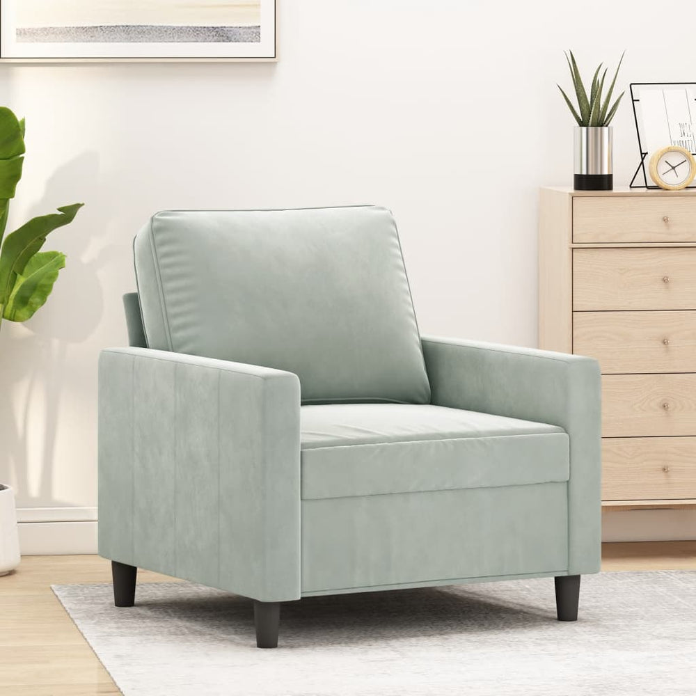 vidaXL Armchair Light Grey 60 cm Velvet
