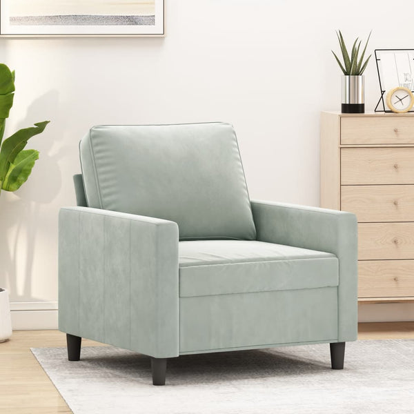 vidaXL Armchair Light Grey 60 cm Velvet