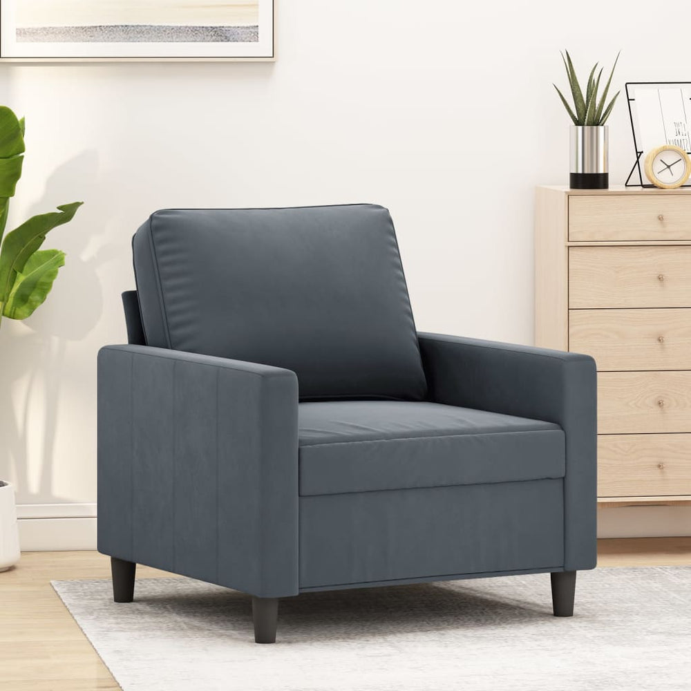 vidaXL Armchair Dark Grey 60 cm Velvet