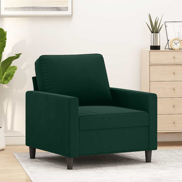 vidaXL Armchair Dark Green 60 cm Velvet