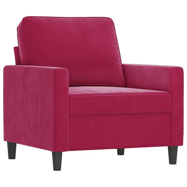 vidaXL Armchair Wine Red 60 cm Velvet