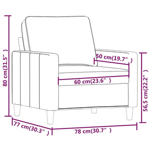 vidaXL Armchair Wine Red 60 cm Velvet