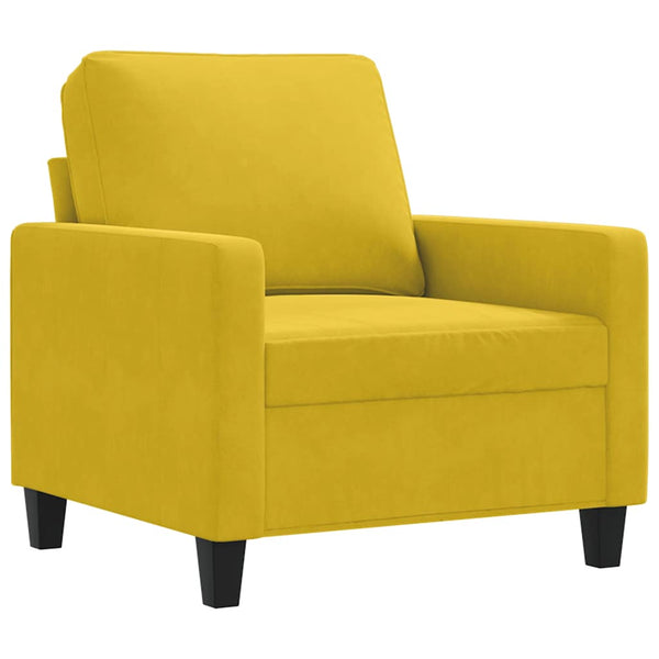 vidaXL Armchair Yellow 60 cm Velvet
