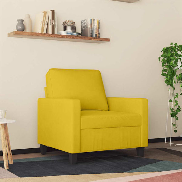 vidaXL Armchair Yellow 60 cm Velvet